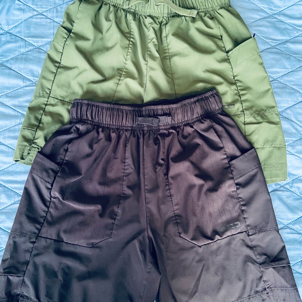 Athletic Works Green and Black Kids Shorts